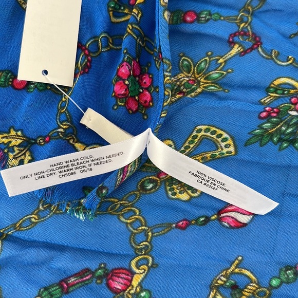 Talbots blue Christmas infinity scarf - Picture 6 of 10